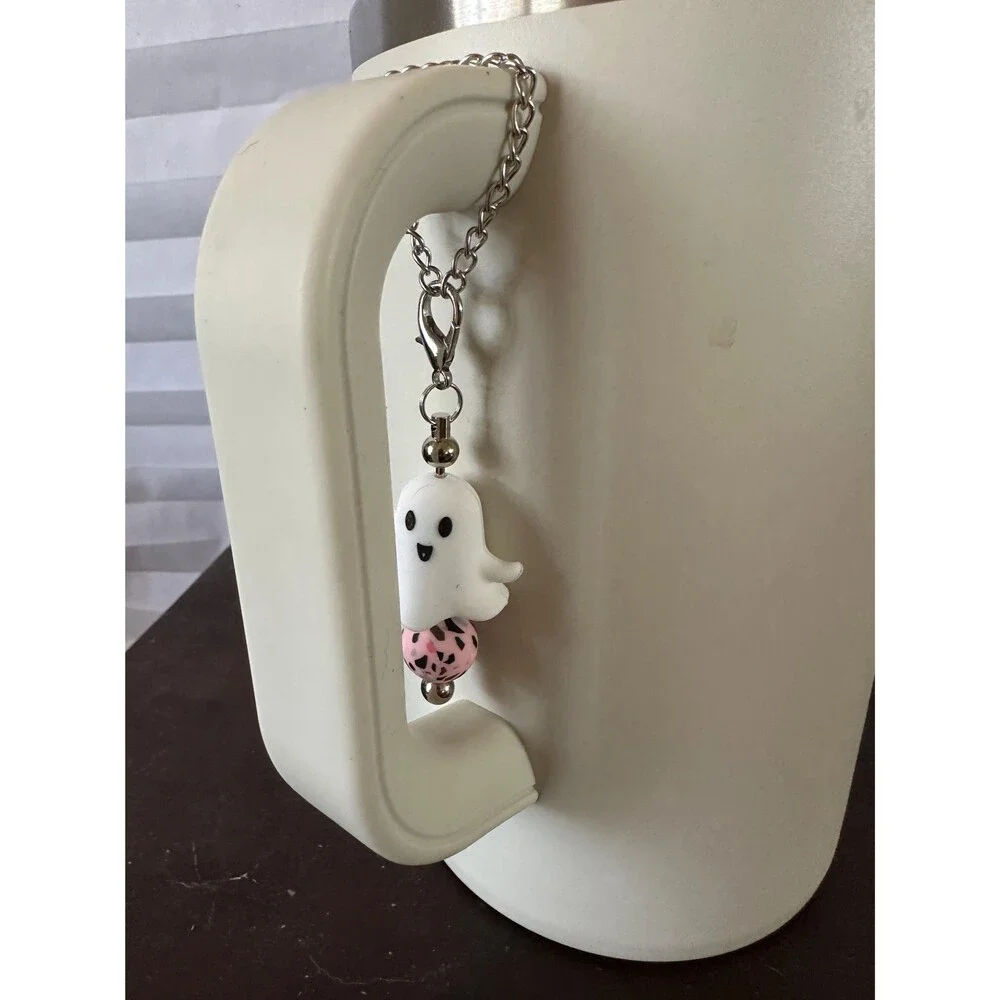 Handmade Coffee Travel Mug Charms Drink Cup Accessories Gift Halloween Ghost